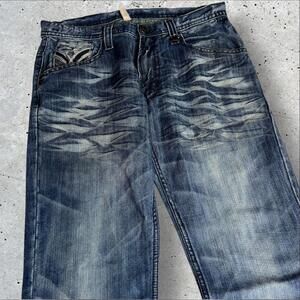 Jordan Craig Mens‎ Y2K Rock Grungee Denim Pants Size 34x32
